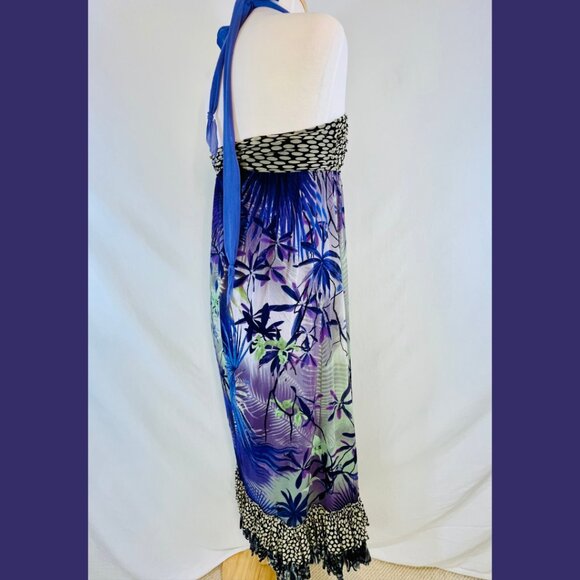 Jean Paul Gaultier Resort Polka Dot + Palm Maxi Dress - Size 6 - Picture 4 of 16